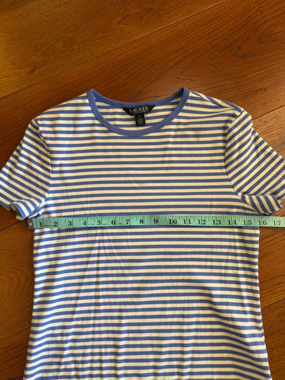 Lauren Ralph Lauren Blue and White Striped Short Sleeve Tshirt - Picture 5 of 8